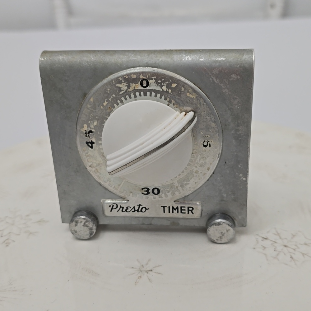 Vintage Mid Century Aluminum Presto Kitchen Timer By Lux Clock Mfg Co Works